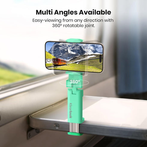 Universal Airplane Phone Stand Holder, Klearlook Travel Essentials Phone Mount for Desk with 360 Degree Rotation, Handsfree Travel Must Haves Phon...