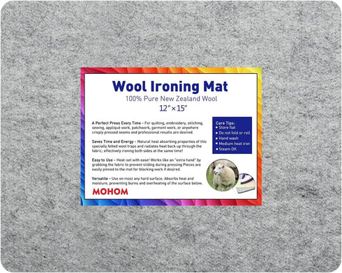 MOHOM 15" x 12" Wool Pressing Mat 100% New Zealand Felted Wool Ironing Mat Pad Blanket for Quilter, Sewing, Quilting Supplies and Notions...