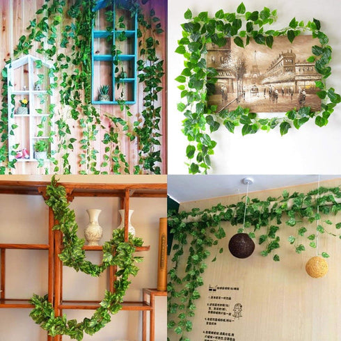 168 feet Artificial Vines Greenery Garland Fake Hanging Leaves Faux Foliage Plants for Wedding Party Garden Home Kitchen Office Wall Decorations (...