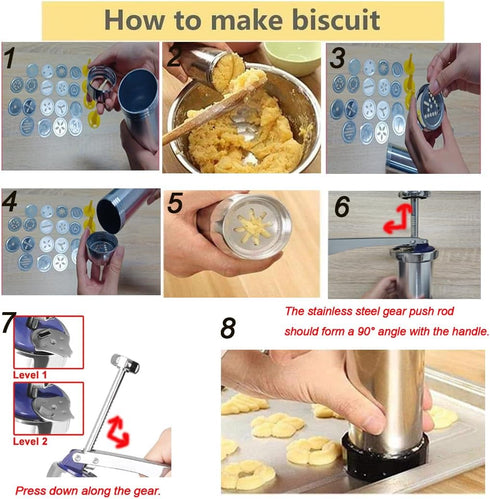 YOOUSOO Cookie Press Maker Kit, Spritz Cookie Maker Machine For Baking, For DIY Biscuit Maker and Decoration with 20 Cookie Discs and 4 Piping Tip...
