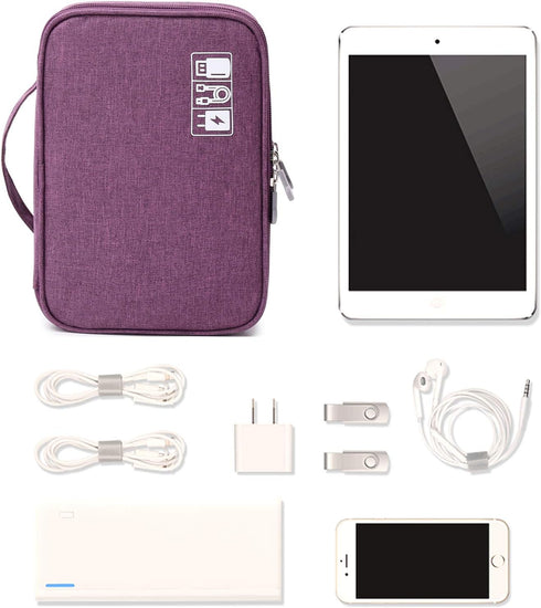 Travel Cable Organizer Bag, Electronic Accessories Case Portable Double Layer Cable Storage Bag for Cord,phone,Charger, Flash Drive, Phone, SD Car...