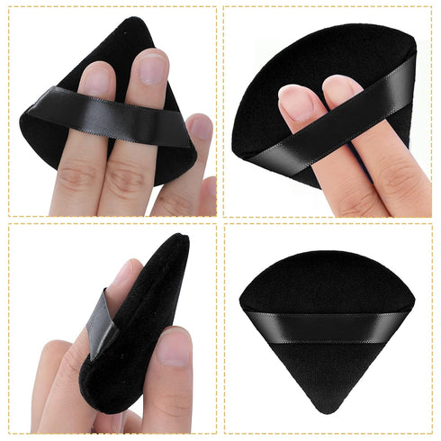Sibba 6 Pieces Sponge Loose Powder Puff Foundation Concealer Face Makeup Make Up Triangle Sponges Velour Beauty Setting Artist Grip Liner Body Ski...