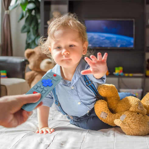 3 Pack Baby Teething Toys, Silicone TV Remote Control Shape Teethers for Babies Toddler 0-24 Months Chew Toys, Teething Relief Baby Toys for Infan...