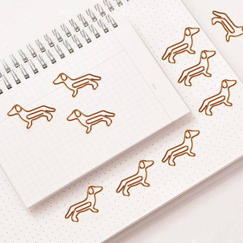 20 Pcs Dachshund Shaped Paper Clips Animal Bookmarks Clips, Cute Orange Dachshund Paperclips Bookmarks Planner Clips, Office Supplies Binder and P...