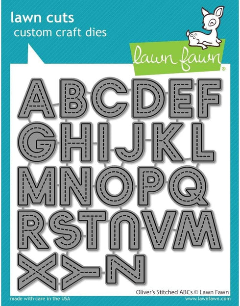 LAWN FAWN Lawn Cuts Custom Craft Die-Oliver's Stitched Abc's, White...
