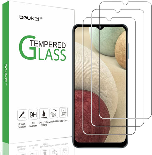 (3 Pack) Screen Protector for Samsung Galaxy A12 Screen Protector Tempered Glass, 6.5 inch, 9H Hardness, Anti Scratch, Bubble Free...
