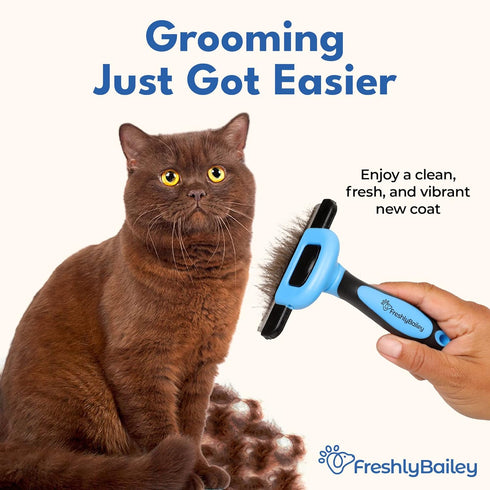 Deshedding Brush For Short Haired Dogs & Cats - Cat and Dog Brush For Shedding Short Hair - Highly Effective Deshedder Grooming Comb...