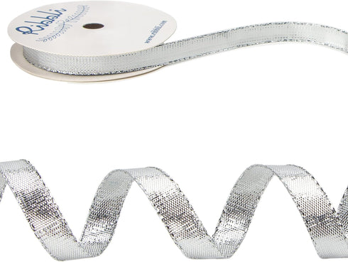 Ribbli 2 Rolls Metallic Glitter Ribbon,Gold Ribbon Silver Ribbon, 3/8 Inch Total 20 Yards, Use for Christmas Gift Wrapping, Christmas Craft and De...