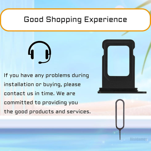 for iPhone 12 Black SIM Card Slot Replacement Single SIM Version for iPhone12 Card Tray Holder Adapter with Waterproof Rubber Ring Repair Kit Card...