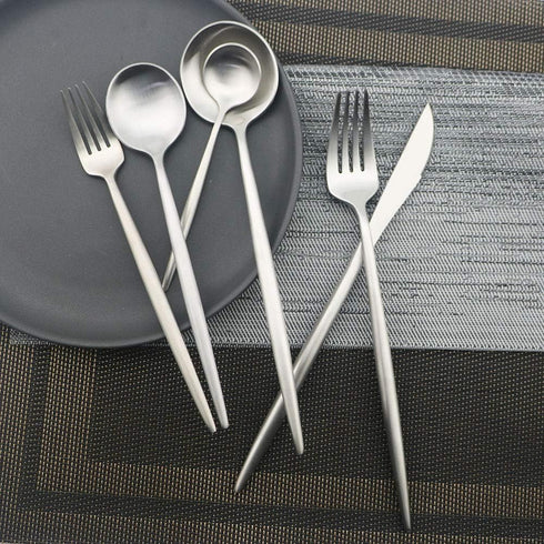 JASHII Luxury Flatware, Silverware Sets, 6-pieces Elegant Cute 18/10 Stainless Steel Silverware Set for Eating Home Kitchen Hotel Restaurant, Serv...
