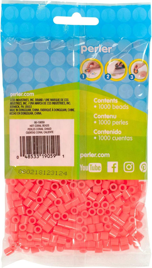 Perler Beads Fuse Beads for Crafts, 1000pcs, Hot Coral Pink...