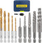 11 Pieces Screw Extractor Set, Metric Easy Out Bolt Extractor Set, Reverse Drill Bit Extractor Set for Removing Broken Screws, Bolts, and Studs...