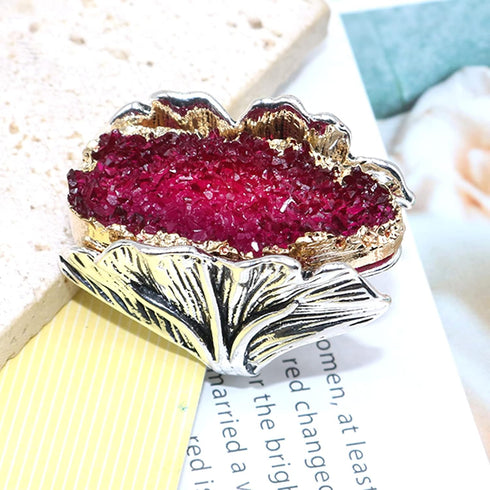 Retro Resin Crystal Stone Cocktail Rings Gothic Hip Hop Punk Crystal Engagement Wedding Statement Rings Uniquely Stylish Jewelry Gifts for Women (...