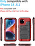 Unitedtime for iPhone 14 Case Waterproof with Built-in Screen Protector Full Body Rugged Hard Silicone, Military Grade Shockproof Dustproof Protec...