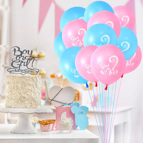 30 Pcs Gender Reveal Balloons Girl or Boy Latex Balloon 12 Inches Pink Blue Party Balloon for Gender Reveal Baby Shower Themed Decorations...