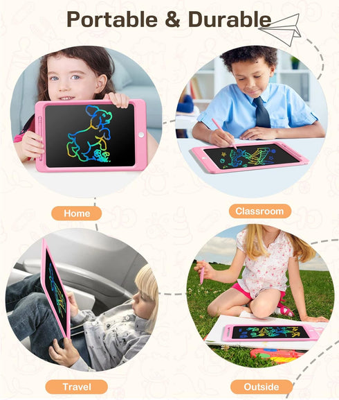 LCD Writing Tablet for Kids, 12 Inch Colorful Doodle Board, Drawing Tablet Writing Board, Toddler Learning Toys for 3 4 5 6 7 8 Years Old Boys Gir...