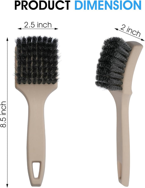 Nanoskin 8.5 Inch Heavy-Duty Tire Cleaning Brush - Ergonomic Steel Wire Scrub for Whitewall & Sidewall | Professional Auto Detailing Tool, Enhance...