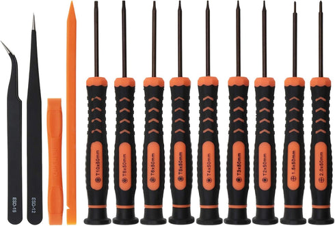 13pcs Torx Security Screwdriver Repair Tool Kit T2 T3 T4 T5 T6H T8H T10H Phillips 1.5 2.0 Screwdrivers S2 Steel For Xbox One Xbox 360 Controller P...