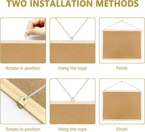 2 Pack Cork Board Bulletin Board, 15.7"X 12" pin Boards for Walls, Oak Wood Finish Frame, Wall Mounted Cork Board for Office Home and School(Pins,...