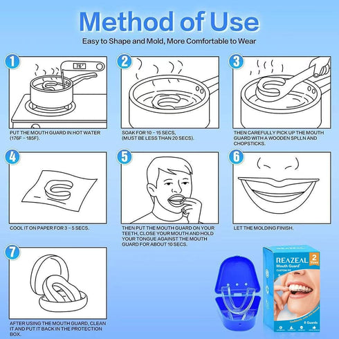 Mouth Guard for Grinding Teeth at Night: Moldable Dental Guard for Sleeping - Nighttime Protection for Teeth 8 Pack 2 Size...