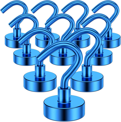 Grtard 10 Pack Heavy Duty Magnetic Hooks 25Lbs+ Magnet Hooks for Hanging, Neodymium Magnet Hooks Cruise, Magnet with Hooks Strong Magnetic Hooks f...