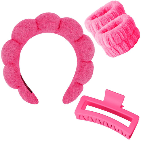 Skincare Headband for Washing Face, Sponge Spa Headband Makeup Headband Face Wash Headband for Women for Washing face, Puffy Facial Hairband Headb...