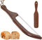 Wiz&Quirkz Bread Bow Knife with Cover and Wood Sourdough Spatula, Walnut Handle Stainless Steel Serrated Bread Knife for Homemade Bread, Long Brea...