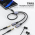 MOSWAG Headphone Mic Splitter 3.5mm Headset Y Adapter 2 Female to 1 Male 3.5mm Jack Cable, Mic Audio Splitter, Headset Splitter Cable with Separat...