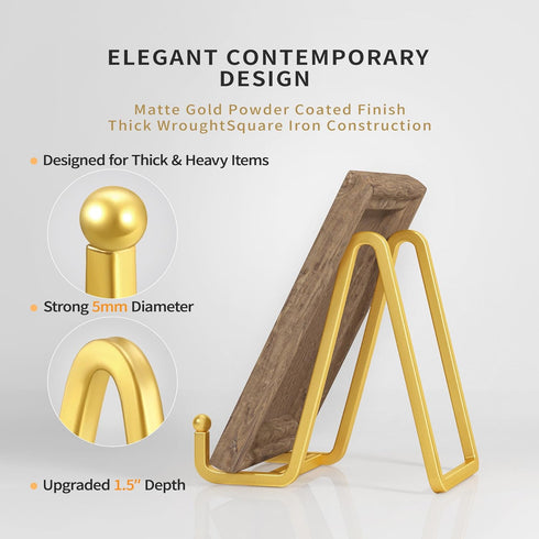 Plate Stands for Display - 4.5 Inch Metal Square Wire Plate Holder Display Stand + Picture Frame Stand Holder Easel for Book, Decorative Plate, Pl...