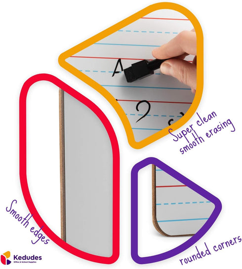 Quality Ruled Dry Erase Lapboard – Double-Sided Magnetic Whiteboard with Lines and Blank Surface for Kids Learning, Math, Writing – Student, Teach...