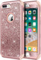 Hython Designed for iPhone 8 Plus, iPhone 7 Plus Case, Heavy Duty Defender Protective Bling Glitter Sparkle Hard Shell Hybrid Shockproof Rubber Bu...