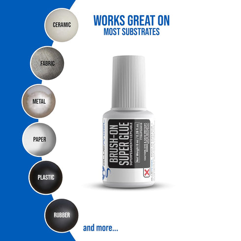 Super Glue with Brush 8g - Brush On Super Glue, CA Glue, Quick Dry Cyanoacrylate Adhesive Instant Glue for Plastic, Metal, Leather, Porcelain, Woo...