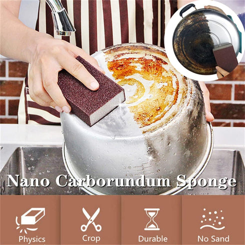 5 Pack Nano Carborundum Sponge, Emery Sponge Brush Eraser Scrub, Kitchen Magic Cleaning Sponge for Removing Rust Cleaning Pots and Pans, 2022 New ...