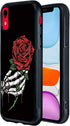 FANXI Rose Hand Phone Case for iPhone Xr 6.1 Inch - Shockproof Protective TPU Aluminum Cute Cool Skull Rose Phone Case Designed for Skeleton iPhon...