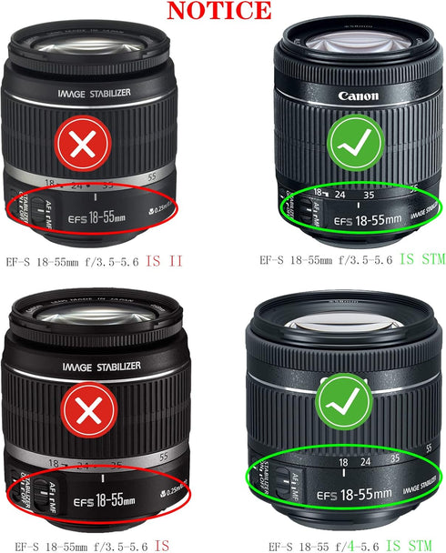 EW-63C Lens Hood for Canon Rebel T7 EF-S 18-55mm f/3.5-5.6 is STM(Not for is II),EF-S 18-55mm F4-5.6 is STM Lens,EOS R8 RF24-50mm F4.5-6.3 is STM ...