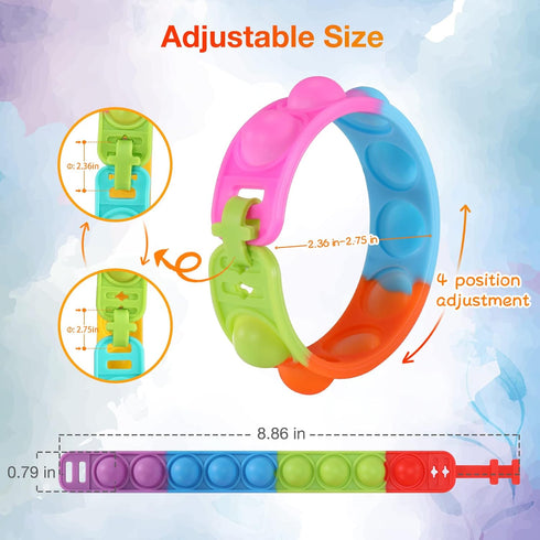 Kids Party Favors Pop Fidget Toys Bulk Its 24 Packs Fidget Bracelet It Birthday Party Favors for Kids Goodie Bags Stuffers Classroom Prizes Bubble...