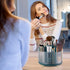 Makeup Brush Holder Organizer,360° Rotating Makeup Brush Organizer, Transparent Makeup Organizer Countertop for Cosmetics,Skincare, Art Supply, Ba...