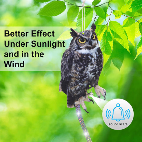 Bird Scarers for Garden, 2Pack Fake Owls to Keep Birds Away Bird Reflective Devices Double Sided Bird Reflectors to Keep Birds Away from Garden Pa...