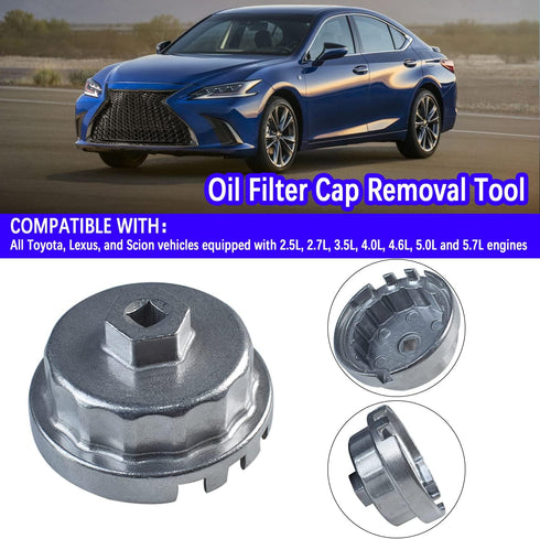 Oil Filter Wrench, Oil Filter Removal Tool Compatible with Toyota Lexus Camry RAV4 Tundra Highlander for 2.5 2.7 3.5 4.0 4.6 5.7L Engines with Car...