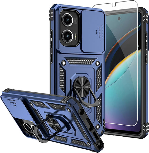 SMKY for Moto G Stylus 5G 2024 Case,with Screen Protectors and Camera Cover,16ft.Drop Tested Cover with Magnetic Kickstand Protective Case for Mot...