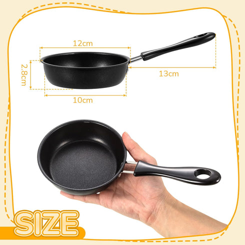 Tessco 2 Pieces Mini Cast Iron Skillet 4.7 Inch Round Mini Non Stick Fry Pan Single Egg Frying Pan with Heat Resistant Handle for Cooking Baking C...