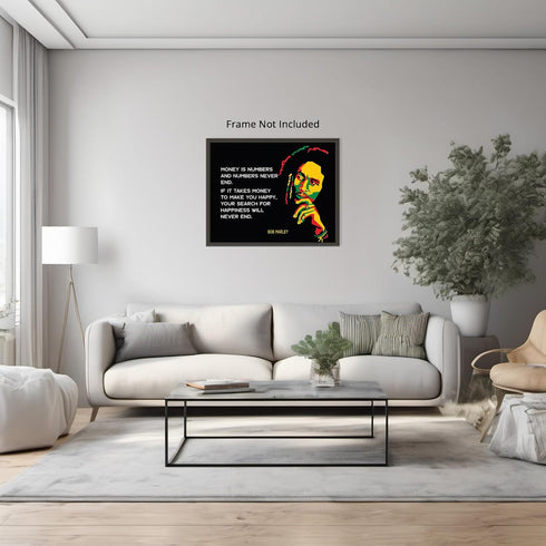 Posterizer 1 pcs-Bob Marley Quote-Search for Happiness-Famous Figures Art Collection-Quotes-Gift for Music Fans-Living Room Bedroom Decor- unframe...