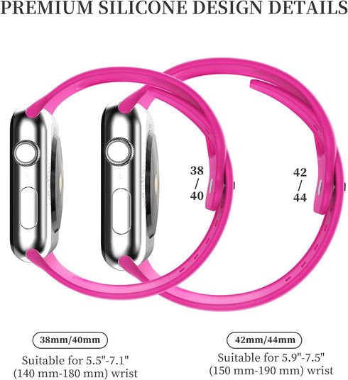 Upgrade Bands Compatible with Apple Watch Band 42mm 44mm 45mm for Women Men,3 Pack Soft Silicone Replacement Sport Watch Strap for iWatch SE Serie...