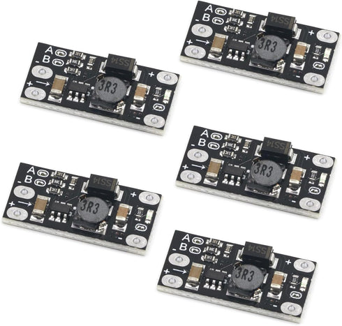 Mini DC-DC Boost Module | Adjustable Voltage Regulator | 3.7V to 12V | 5V/8V/9V/12V Output | Lithium Battery Boost 5PCS...