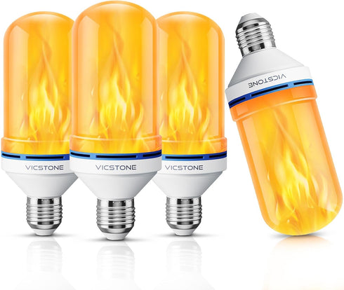 Upgraded LED Flame Light Bulbs, 4-Mode Flickering Light Bulbs with Upside Down Effect, E26 Fire Light Bulb for Porch Party Patio Home Halloween Ch...