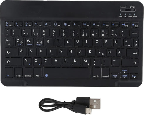 PUSOKEI German Keyboard 10Inch Keyboard German Layout USB Computer Keyboard for Laptops, PC(Black)...