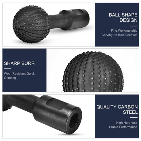 Sphere Rotary Burr with 5/8-11 Threads for 4 1/2 and 5 Inch Angle Grinder, Ball Gouge Angle Grinder Attachments for Woodworking Grinding Polishing...