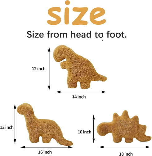 Stegosaurus Dino Nugget Pillow, 18 inch Dinosaur Chicken Nugget Pillow Stuffed Animal Plush Toy, Dino Nugget Plush Dinosaur Theme Party Decoration...