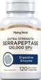 Piping Rock Serrapeptase 120000 SPU | 120 Capsules | Digestive Enzyme | Extra Strength Supplement | Non-GMO, Gluten Free...