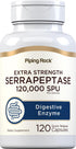 Piping Rock Serrapeptase 120000 SPU | 120 Capsules | Digestive Enzyme | Extra Strength Supplement | Non-GMO, Gluten Free...